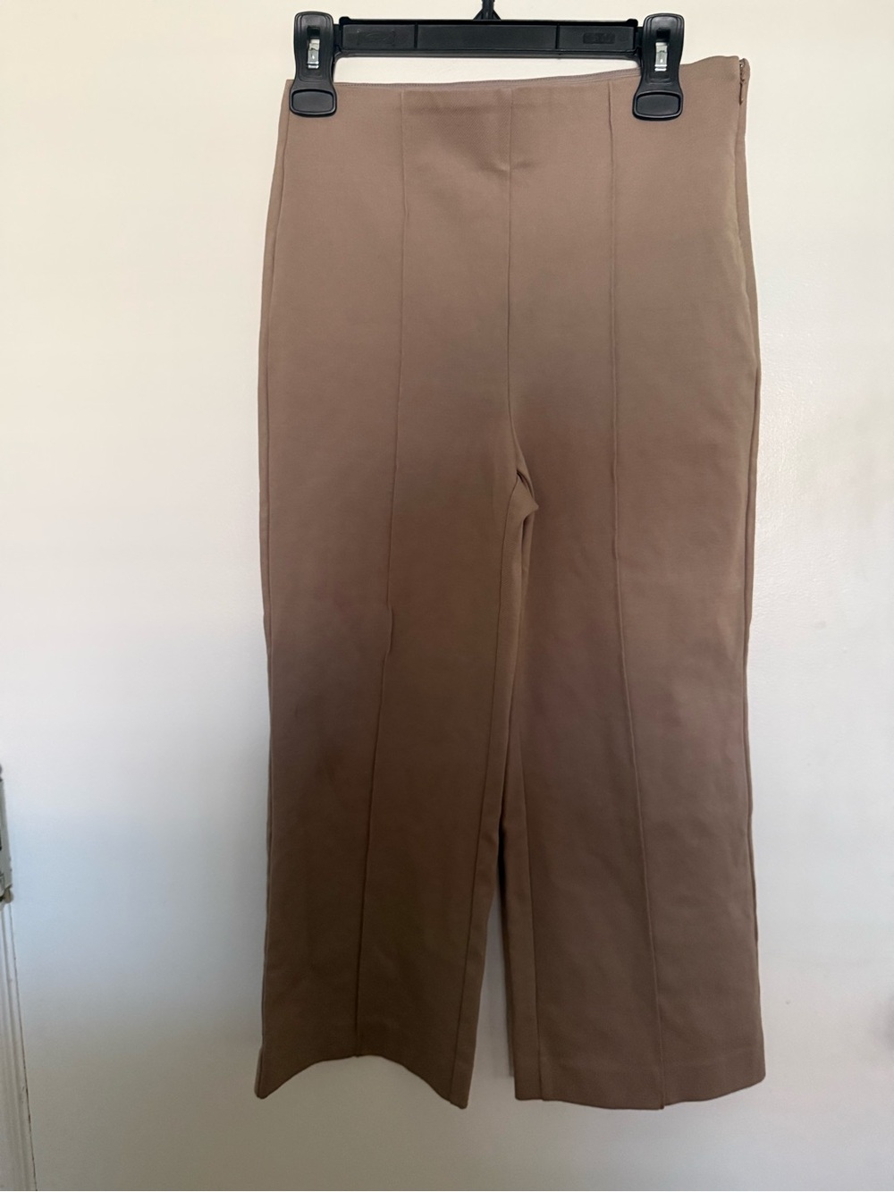 ANN TAYLOR High Waisted Straight-Leg Pants in Taupe